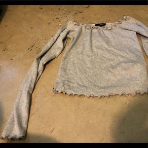 Off the shoulder cropped shirt